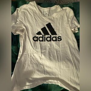 Adidas White Tee with Black Logo